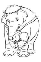 coloriage dumbo et sa maman